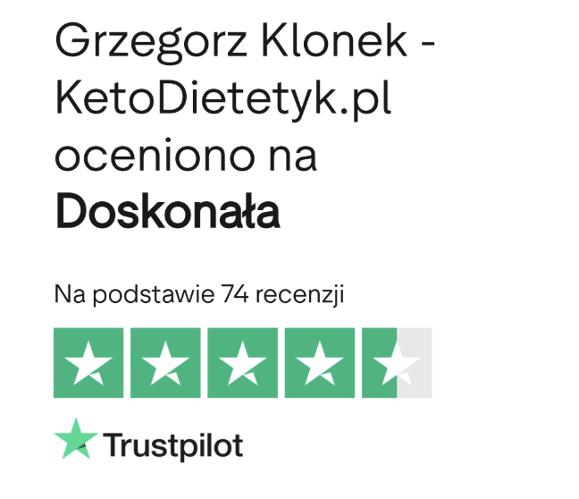 ocena KetoDietetyk.pl - trustpilot - oceniono na Doskonała